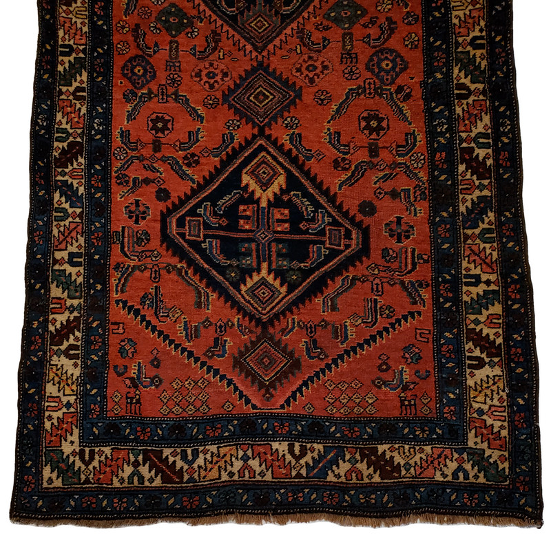 One Directional KURD-BIDJAR Antique rug - 3'8" x 7'6" gallery