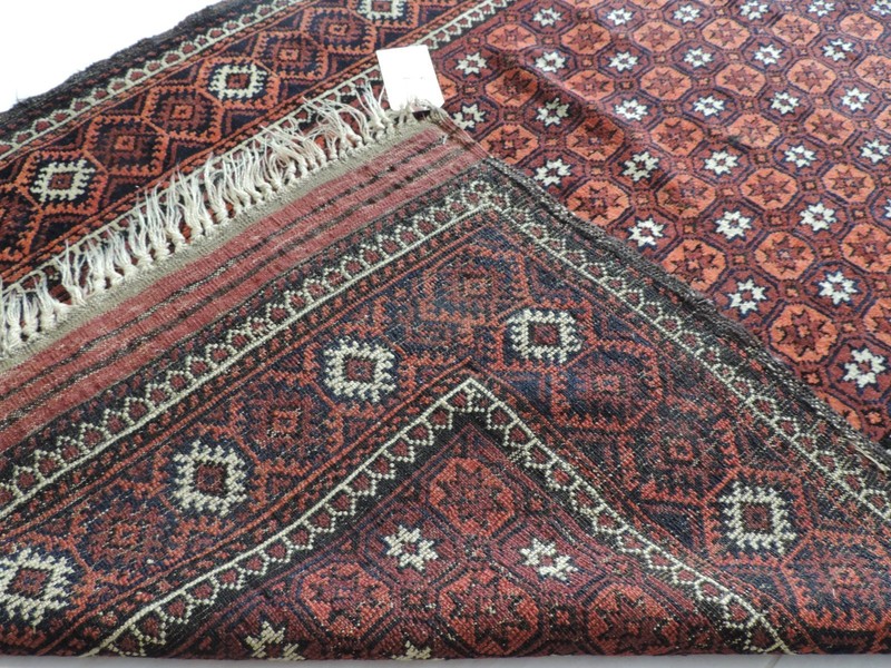 3x6ft. Antique Afghan Balouch Wool Rug gallery