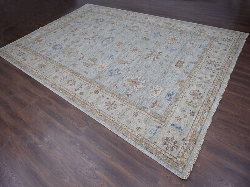 12'x 17'9" Space Gray, Hand Knotted Oushak Design, Soft Wool, Oversized Rug gallery