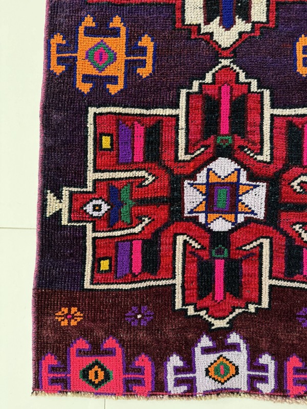 Vintage Handmade Wool Bohemian Oushak Runner Rug, 2x9 Ft Turkish Colorful Carpet gallery