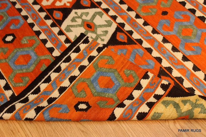 _HAND_WOVEN_KILIM_Southwestern style 5x8 ft. SHIRVAN CAUCASIAN KAZAK DESIGN gallery