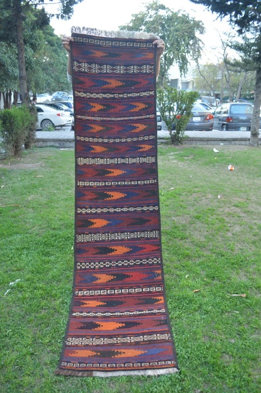 250 X 60 cm COLLECTORS' ITEM Vintage Aimaki Natural Vegetable Dye Maldari Runner gallery