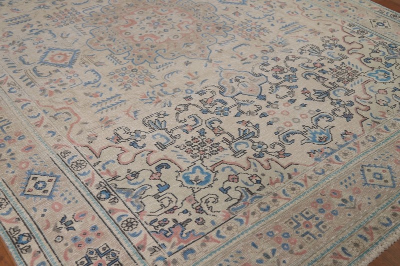Traditional Handmade Wool Tebriz Area Rug 8x11 Floral Living Room Vintage Carpet gallery