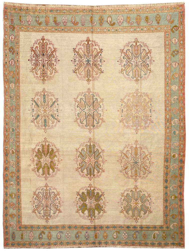 5x6 ft Antique Handwoven Kashmiri Pure Silk Kilim Rug Fine Ivory Floral Carpet