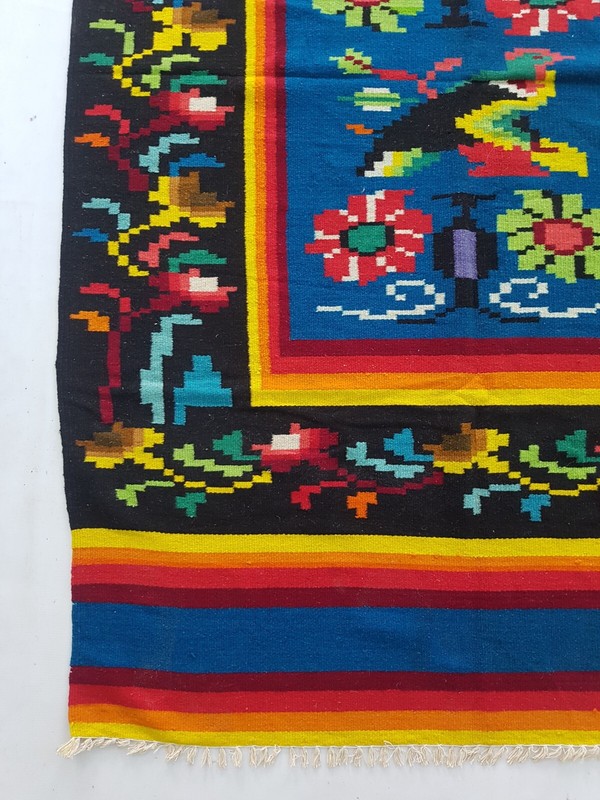 Vintage Handmade Traditional Bolivia Peruvian Brazil Floor Rug Carpet 201x125 cm gallery