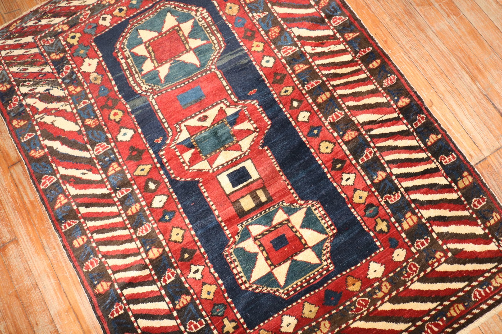 Antique Caucasian Kazak Baku Chila Shirvan Gendje Rug Size 3'6''x4'9'' gallery