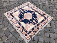 Wool rug, Area rug, Vintage rug, Turkish rug, Bohemian rug,3,0 x 3,6 ft