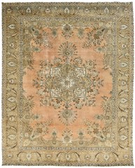 10X12 ft Handmade Semi-Antique Oriental Rug Distressed Medallion Design Carpet