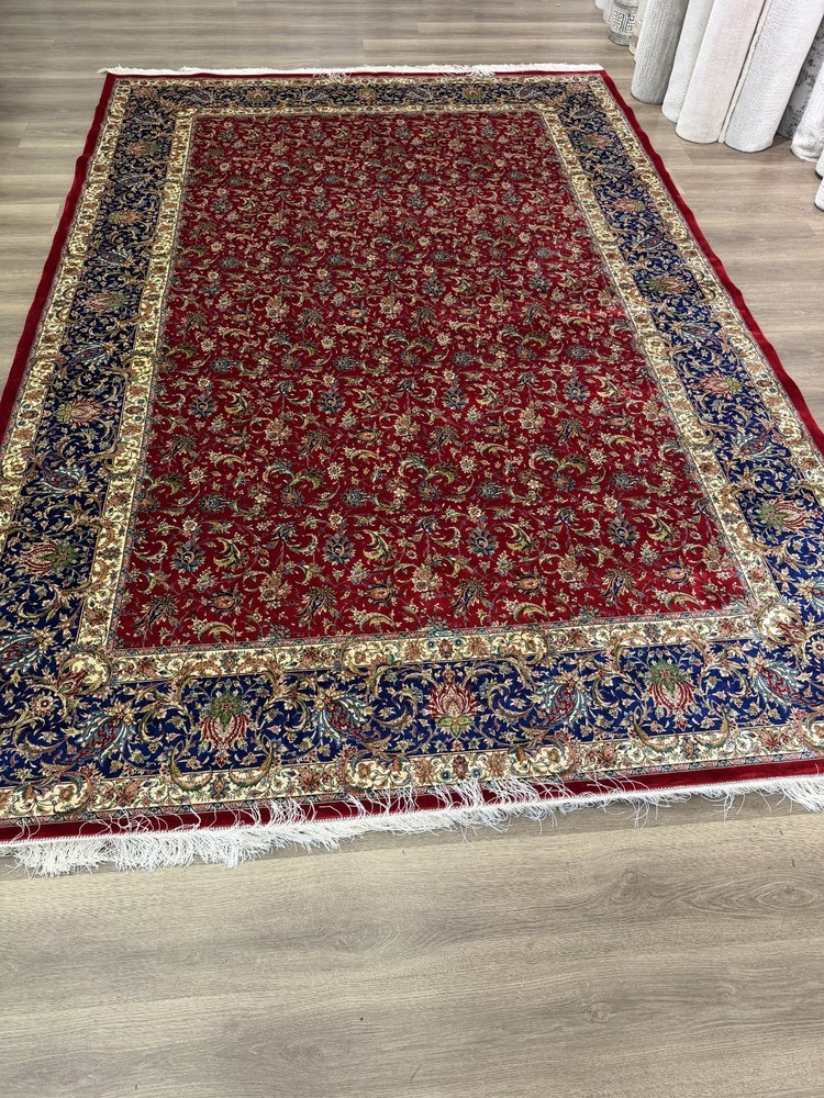 Brand New Turkish Silk Rug 7x10 ft Elegant Red Silk Rug Luxury Carpet Area Rug