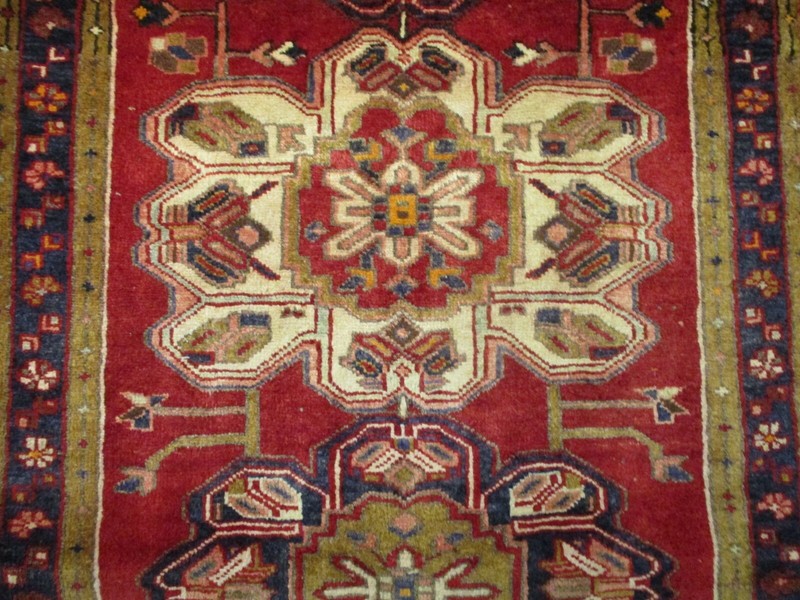 ESTATE 10 FEET RUNNER Circa 1950 VEGETABLE DYE HANDMADE-KNOTTED WOOL RUG H-187 gallery