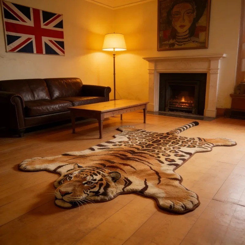 Tiger Stripe Animal Design Rug – Fun Non-Slip Washable Carpet for Bedroom gallery