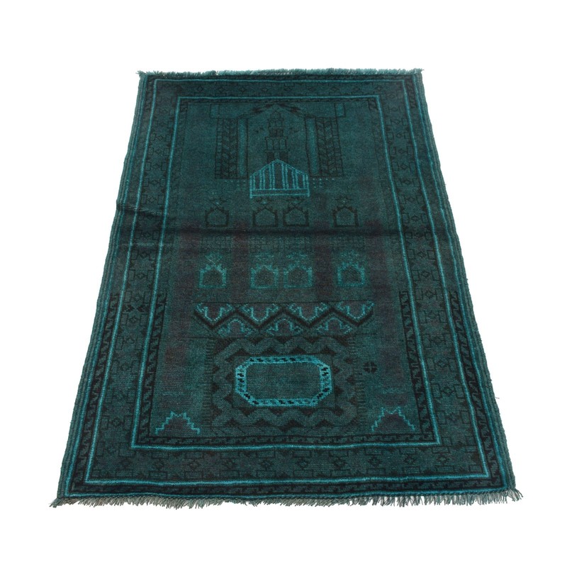 Handmade Overdyed Rug Vintage Accent Carpet 4.6x3 ft gallery