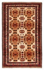 Vintage 3’11” x 6’5″ Traditional Hand Knotted Vegetable Dye Wool Area Rug
