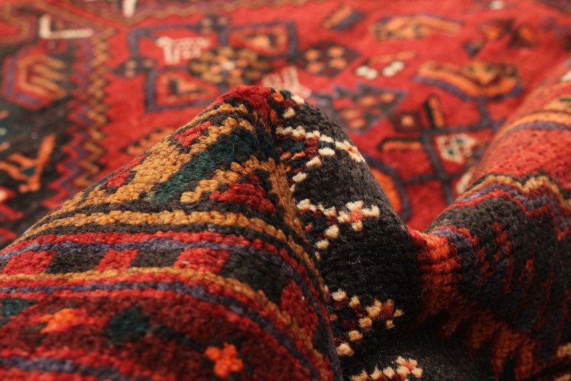 Vintage Dark Red Traditional 4'4" x 7'0" Hand-Knotted Oriental Wool Area Rug gallery