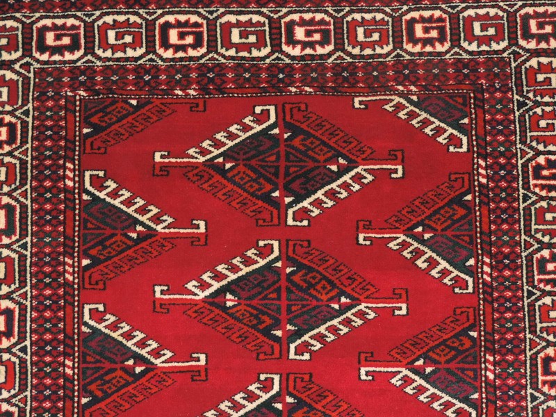 3x5ft. Handmade Turkoman Dyrnak Gol Yomud Wool Rug gallery