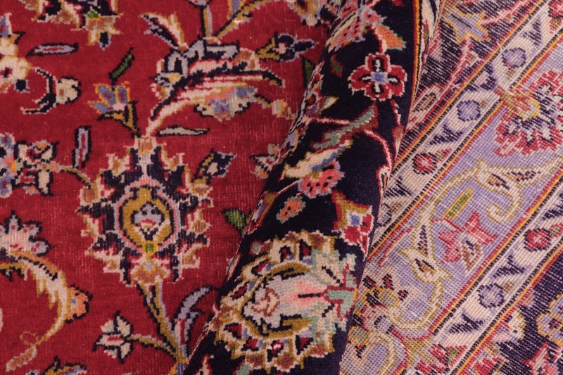 Vintage Red Wool Rug 10x14 Large Area Carpet 1960s Traditional gallery