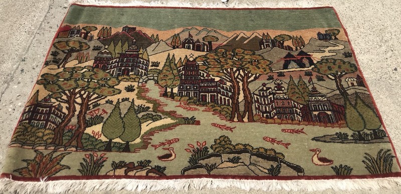 AN AWESOME SCENERY KHASHAN WALL HANGING RUG gallery