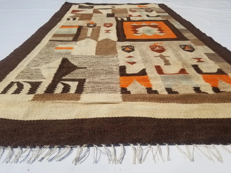Vintage Traditional Handmade South American Wool Kilim Rug 5.0x2.9ft gallery