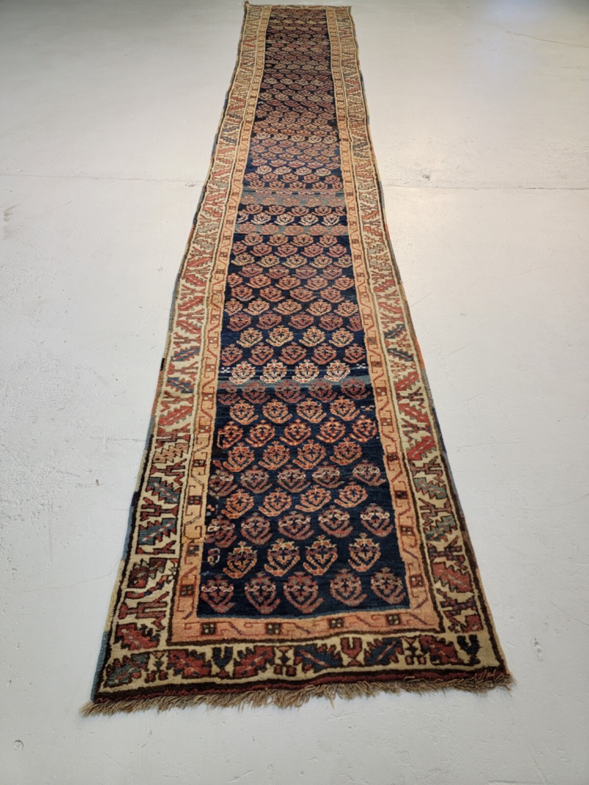 Antique Oriental Hand-Knotted Wool Runner Collectible Rare Malayer 2'8" x 17' gallery