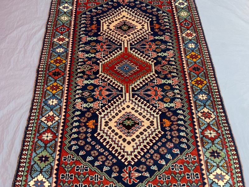 3'7x5'5 ft Vintage Afghan Baluchi Hand-Knotted Wool Geometric Area Rug gallery