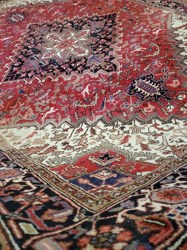 8.5 x 11.2 ANTIQUE FINE HERIZ RUG VINTAGE SERAPI USHAK CAUCASIAN KAZAK TURKISH gallery