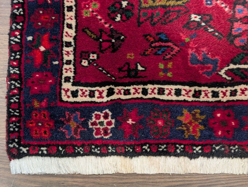Per'sian Karajeh Runner Rug 3x15 Red Tribal Geometric Medallions Heriz Runner gallery