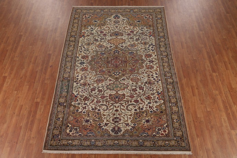 Vintage Anatolian Oriental Area Rug 7x10 Hand-knotted Wool Floral Motifs Turkish gallery
