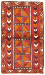 Vintage Geometric Area Rug 3’8″ x 6’5″ Traditional Hand-Knotted Wool Carpet
