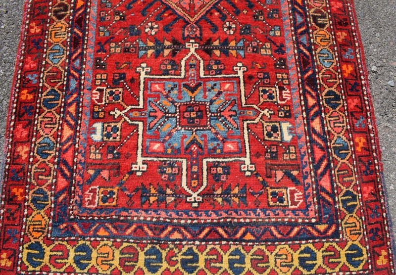 Vintage Hand Knotted Wool Runner Rug 3'2 x 10'7 S Antique Caucasian Heris 3 x 11 gallery