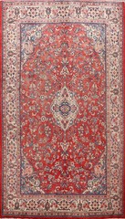 Floral Red/ Ivory Area Rug 7×11 Wool Hand-knotted Classic Vintage Carpet