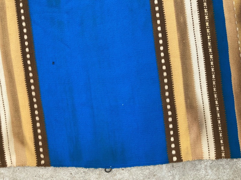 Vintage Handmade Turkish Greek Key Striped Style Wool Kilim Rug 194x116 cm gallery