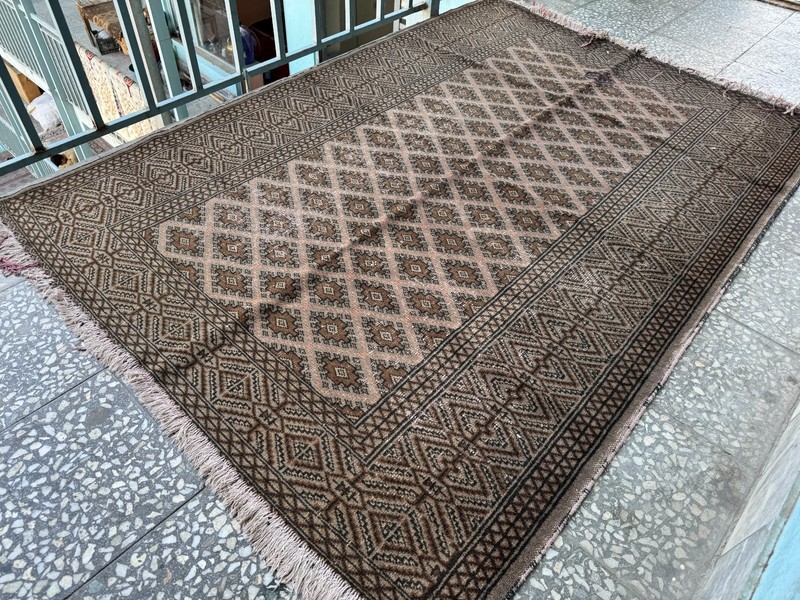 4x6Ft Afghan Hand Knotted Terracotta Area Rug Turkmen Oriental Brown Wool Carpet gallery