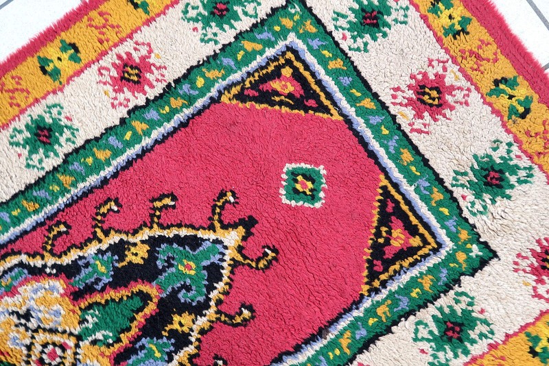 Vintage French Savonnerie rug 2.9' x 5.7' (90cm x 176cm) 1960s - 1C847 gallery