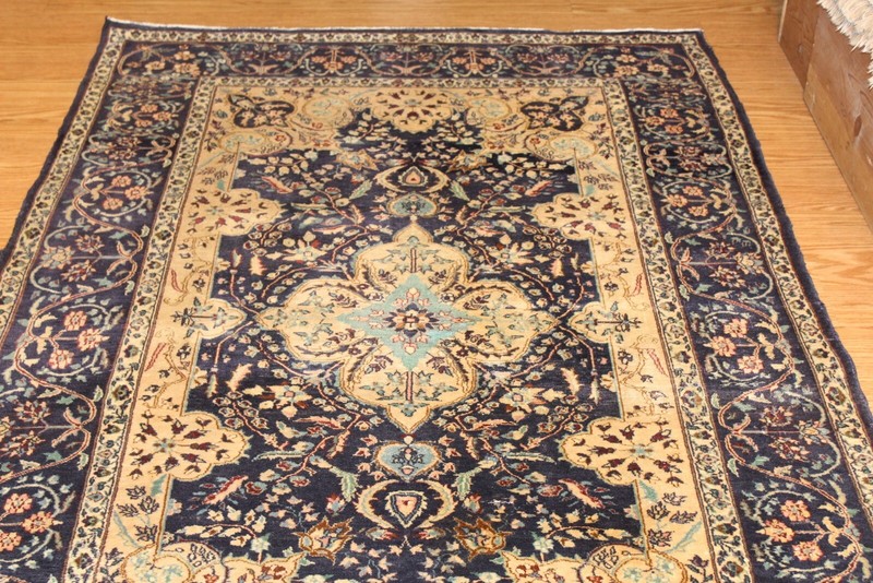 4'7" x 6'6" ANTIQUE TABREZ Late 19th Century Handmade Rug Garden Design Orange gallery