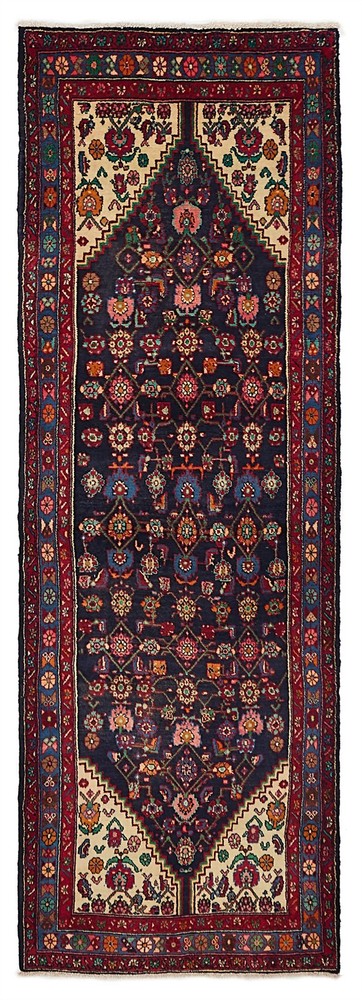 Vintage Hand-knotted Runner Rug 3'1" x 9'10" Traditional Oriental Wool Carpet