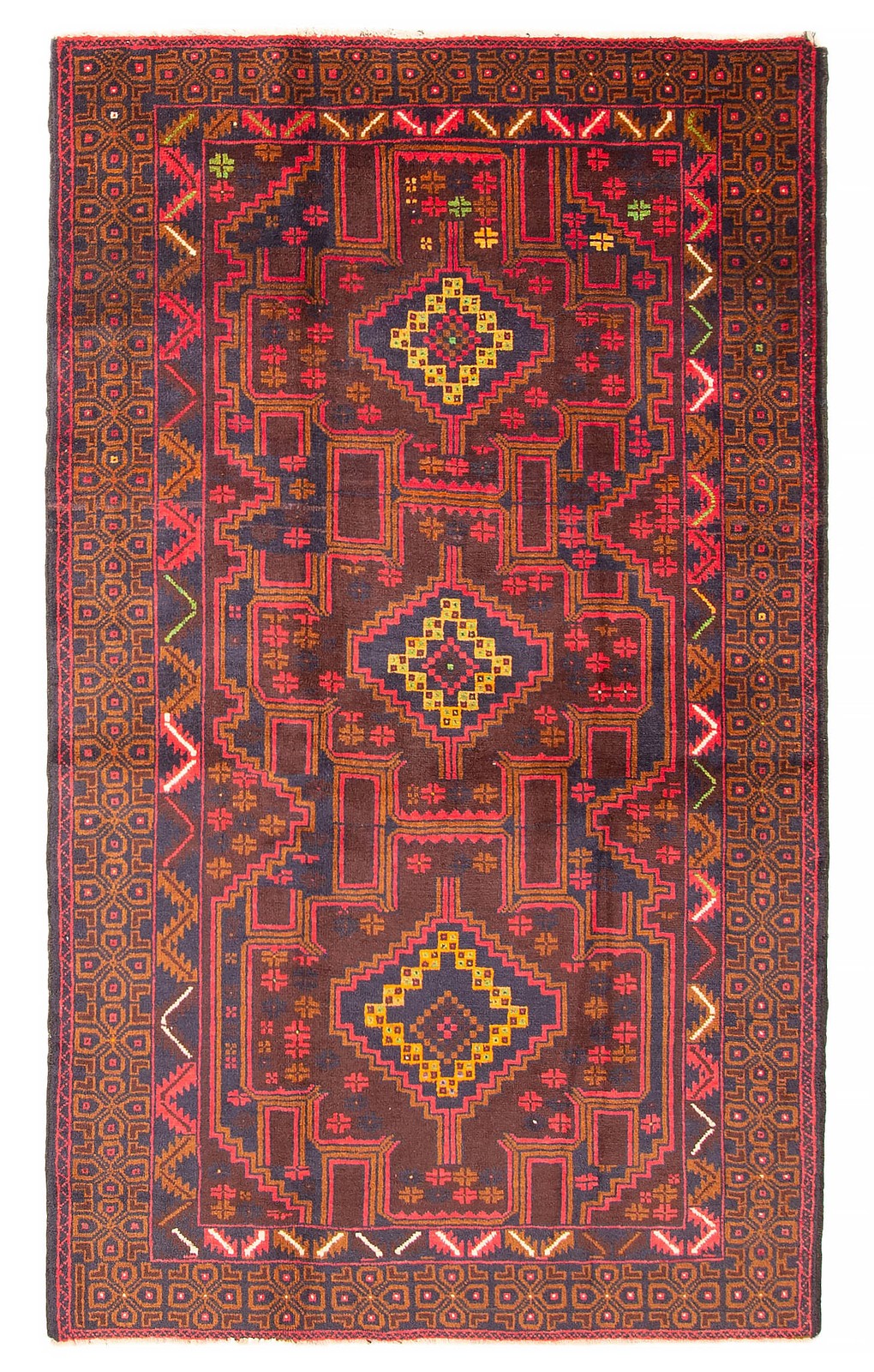 Vintage 3'9" x 6'3" Traditional Hand Knotted Vegetable Dye Wool Area Rug gallery