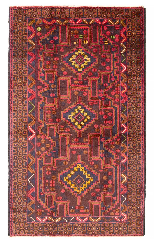 Vintage 3'9" x 6'3" Traditional Hand Knotted Vegetable Dye Wool Area Rug