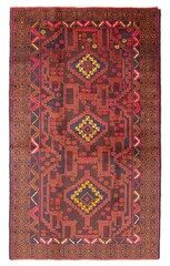 Vintage 3’9″ x 6’3″ Traditional Hand Knotted Vegetable Dye Wool Area Rug