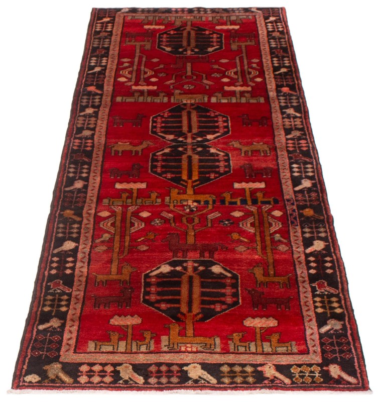 3'8" x 9'9" Vintage Hand-knotted Runner Rug Traditional Oriental Wool Carpet gallery