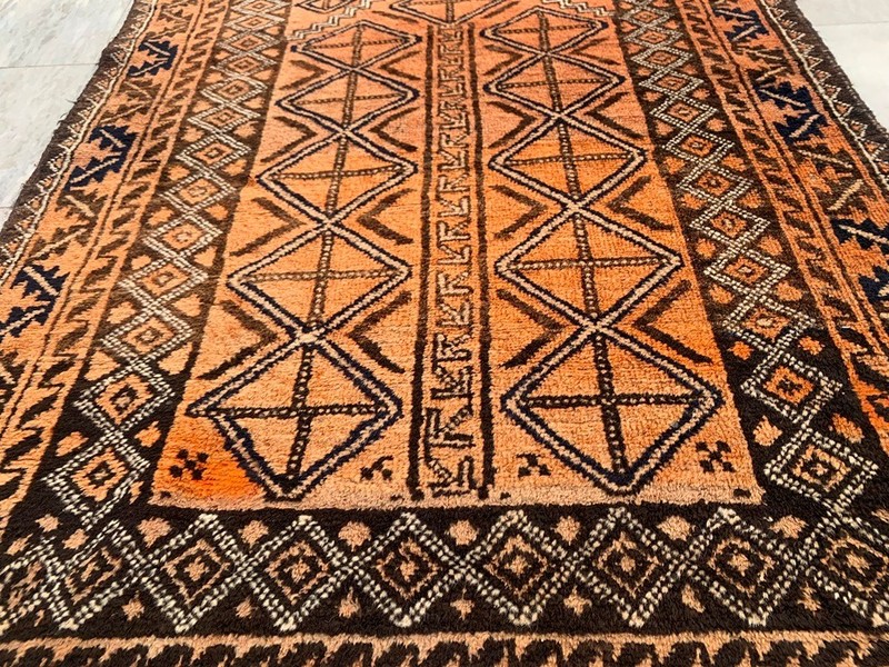 Vintage Afghan Rug: Hand-Knotted Wool, Traditonal Oriental Area Carpet 3x5 ft gallery