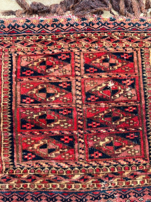 Red Tribal Distressed Low Pile Rug 2x3 ft Hand Knotted Turkish Saddlebag gallery