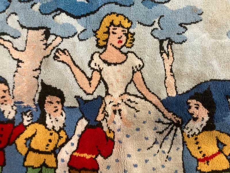 Vintage Snow White Seven Dwarves Fairy Tale Tapestry Rug Runner Brothers Grimm gallery
