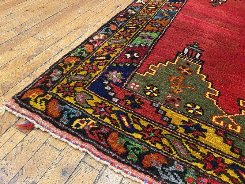 Antique 1900-1939s Exclusive Turkish Wool Pile Carpet 3’8”x5’4” gallery