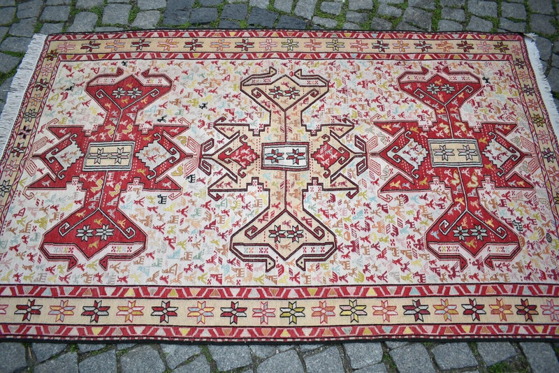 Caucasian Silk Soumak Rug 3'9 x 6'2 ft Fine Quality Animal Design Silk Soumak gallery
