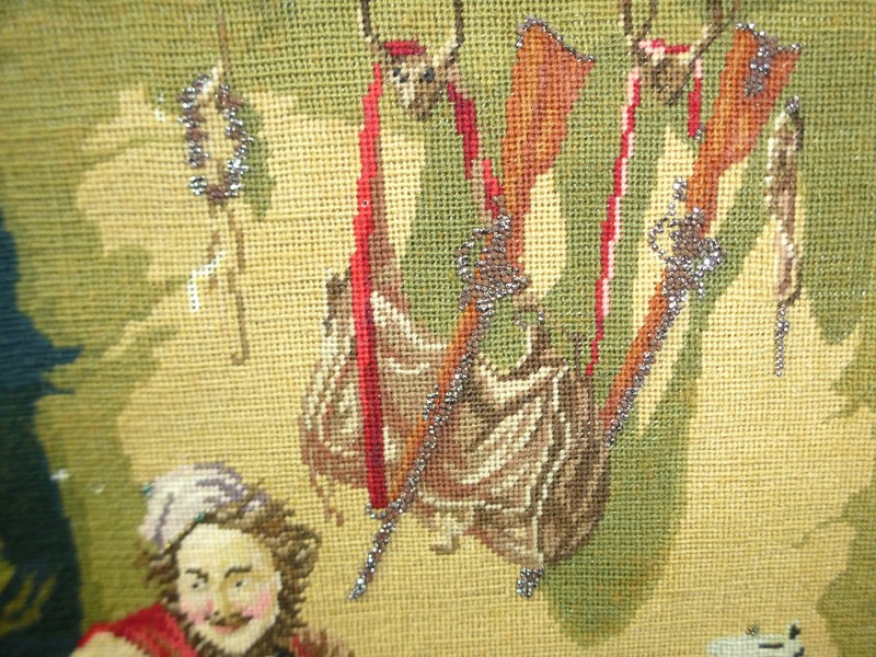 Large Hand-Embroidered Picture in Frame Dated 1843 NK-6963 gallery