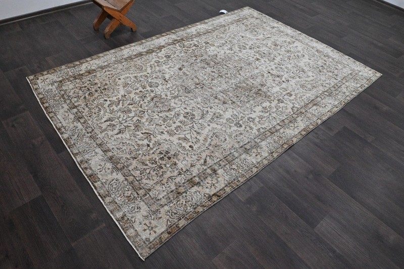 Oushak Turkish Vintage Rug 5x8 Kilim Rug Anatolian Handmade Boho Decor BEIGE gallery