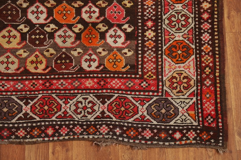 Pre-1900 Antique Vegetable Dye Kazak Russian 10' Runner Rug 4x10 Handmade Wool gallery