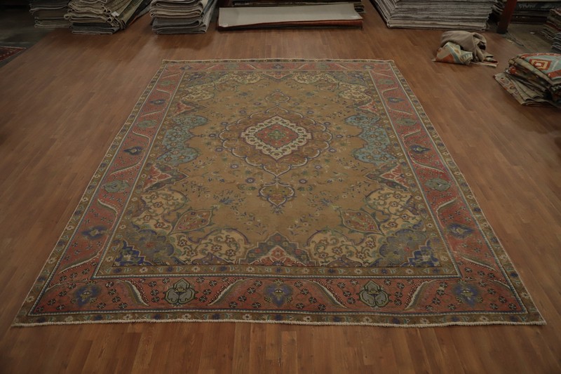 Traditional Wool Hand-knotted Living Room Area Rug Vintage Floral Carpet 10x13 gallery
