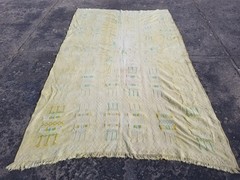 Distressed Vintage Traditional Handmade Moroccan Wool Kilim 7.5×4.3 ft