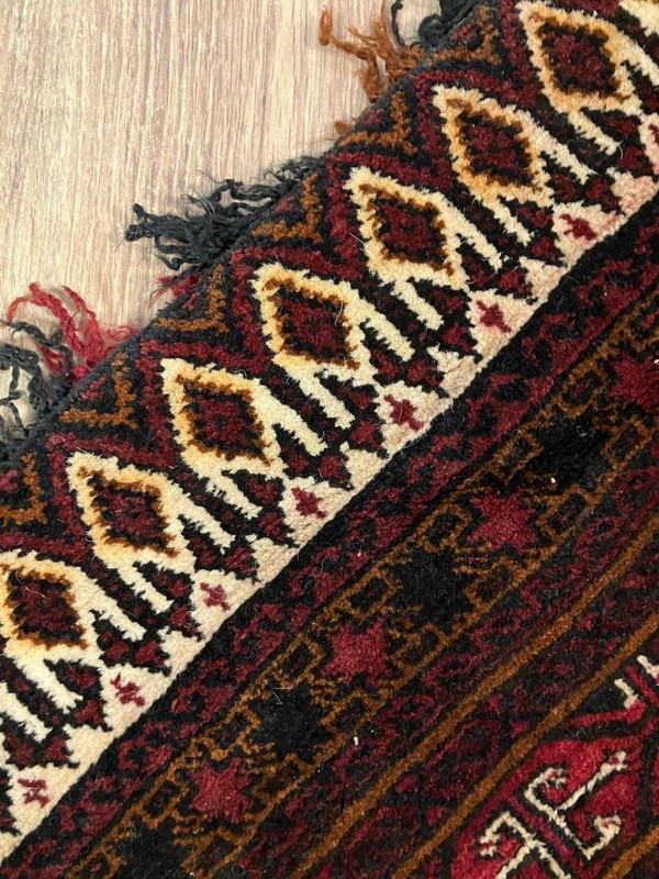 Vintage Kilim Chuval Rug Bag Fringed Afghanistan 120 cm x 55 cm Red Handmade gallery